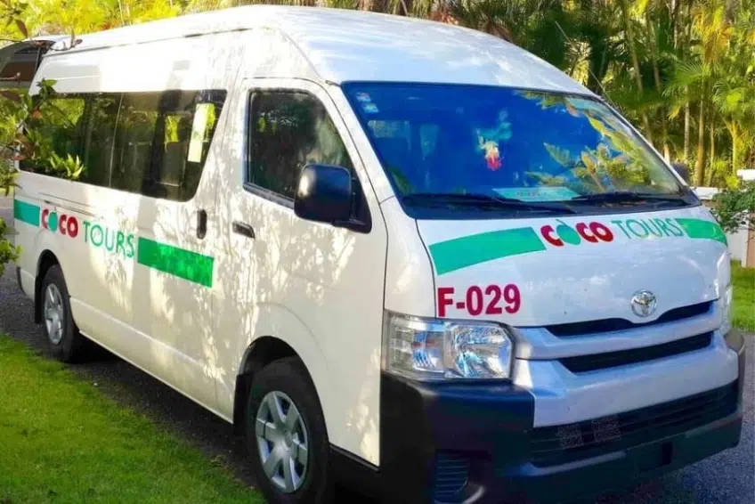 Coco Tours private transfer shuttle van in Cabo Rojo, Dominican Republic