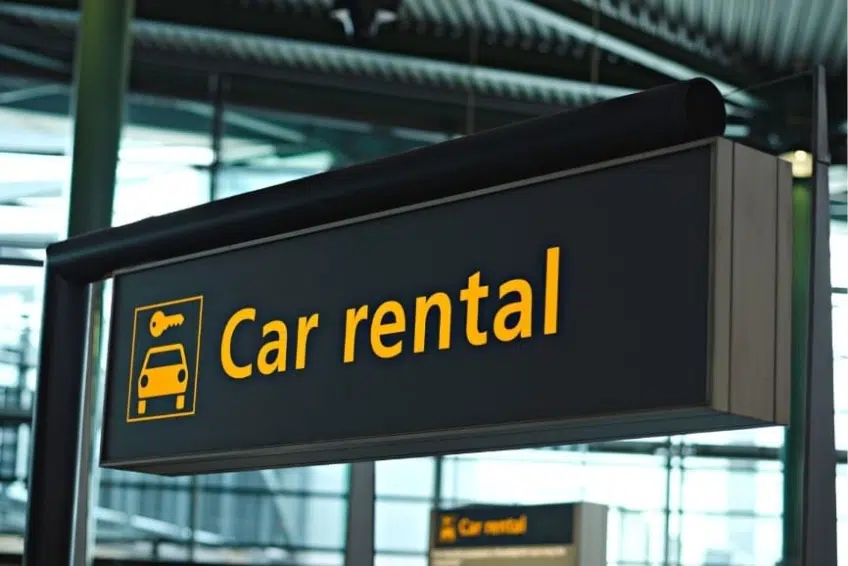 Airport car rental sign