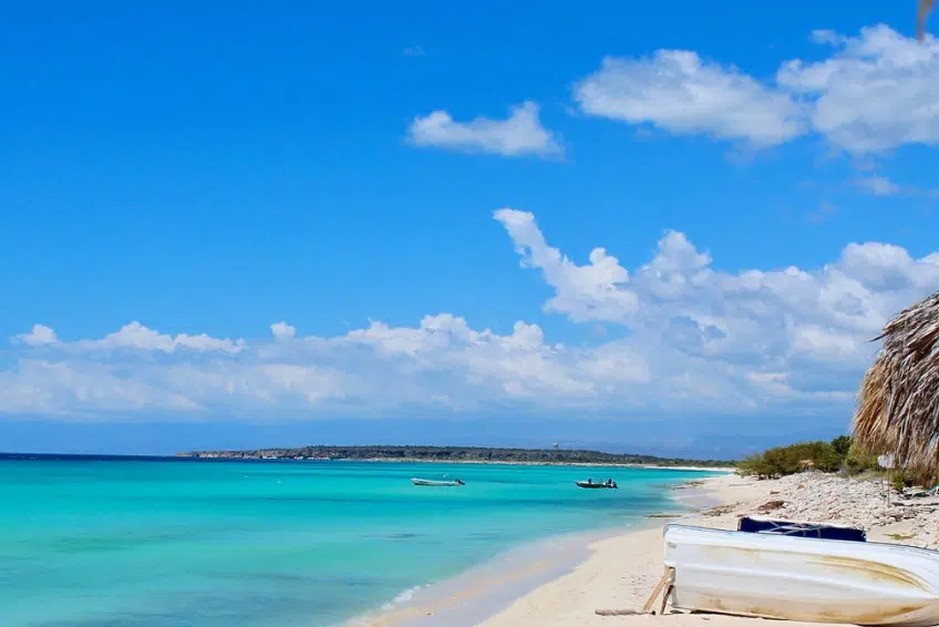 Pristine white sands and turquoise waters of Bahia de las Aguilas