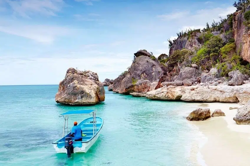 The rocky shoreline of Jaragua National Park