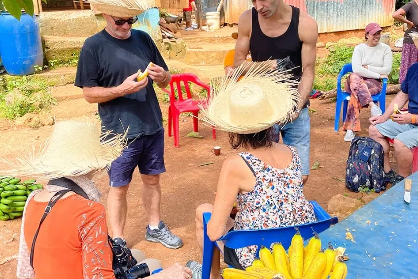 Sampling fruit on Polo Coffee Tour