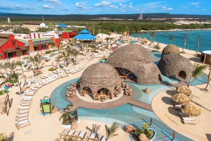 Cabo Rojo Cruise Port with massive woven dome structures and pools