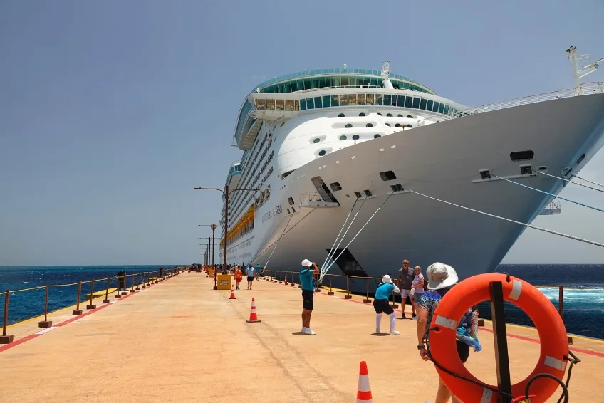 Baby Beach at Port Cabo Rojo, DR - How to Get to Baby Beach Large cruise ship docked at Port Cabo Rojo, Dominican Republic