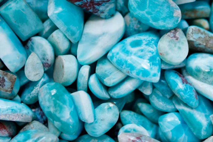 Dominican Larimar gemstones with signature blue coloring