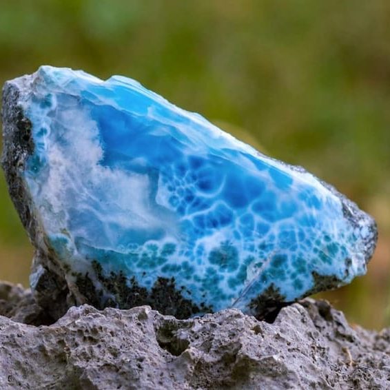 Larimar stone with distinctive blue webbing